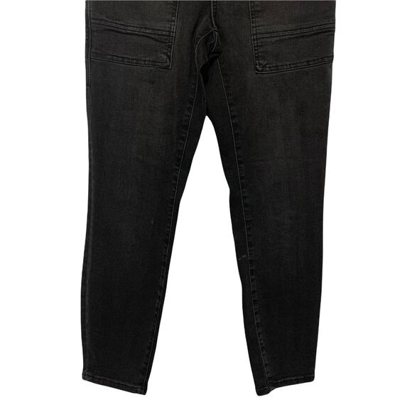 Rock & Republic‎ Rocker Carpenter Cropped Black Jeans 2 Front Pockets Mid Rise - Picture 4 of 9